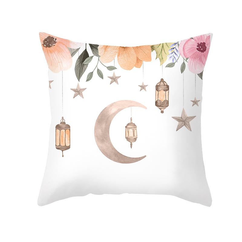 

New Moon Pillow Case Peach Skin Printed Home Fabric Living Room Sofa Cushion Cover Bedroom Pillow Cover 45 * 45Cm (without pillow core)