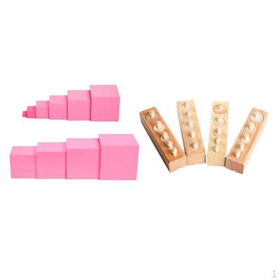 2 Pack Montessori Sensorial Cylinder Blocks Baby Stacking Game Toy Gift for Kids