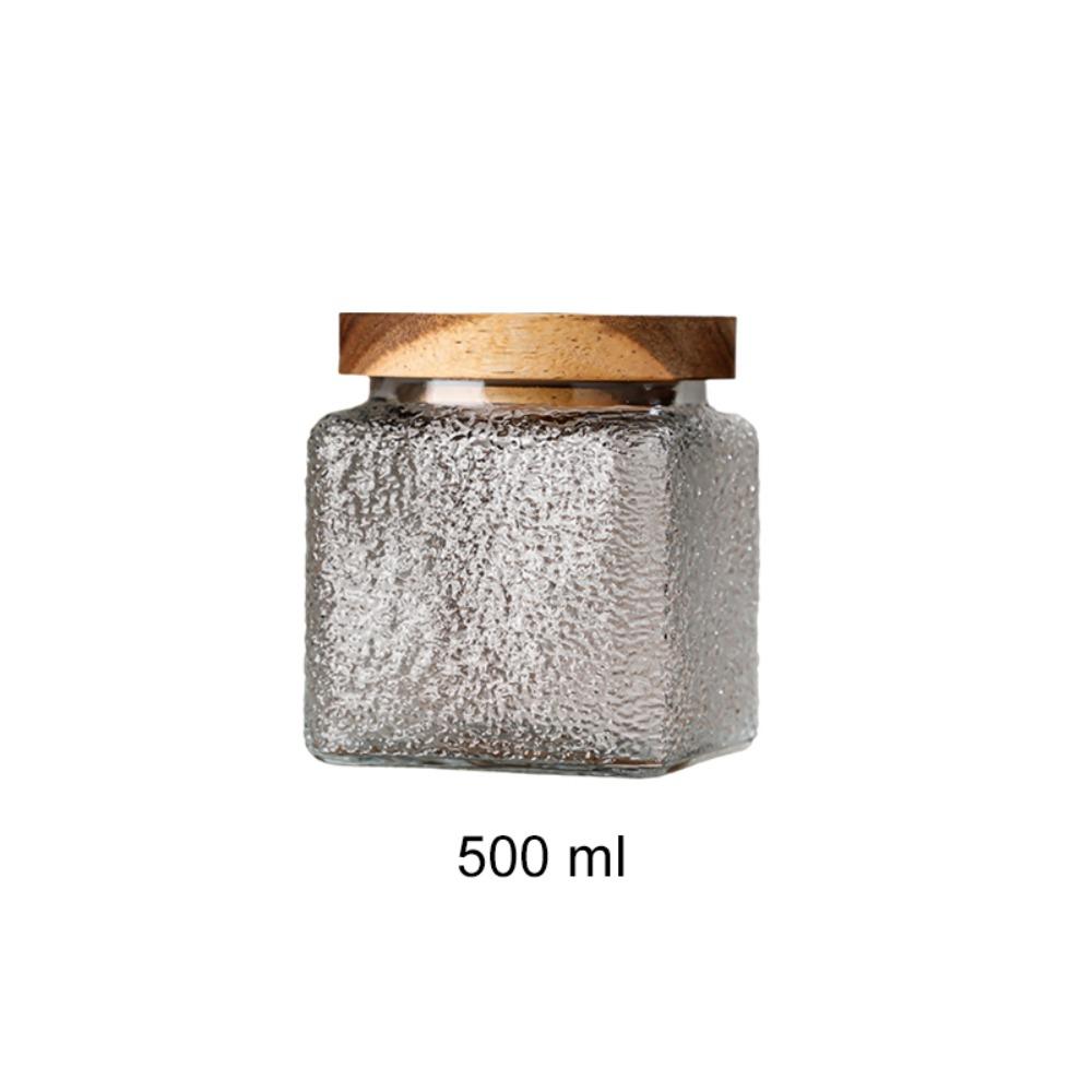 Wood Lid Kitchen Glass Bottle Vintage Mason Jar Multi-functional Grains Storage Box Candy