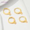18K Gold Plated Round Shvenzy Earring Clasps Findings Brass Earrings Hooks Earwires,For DIY Jewelry Making Accessories Wholesale