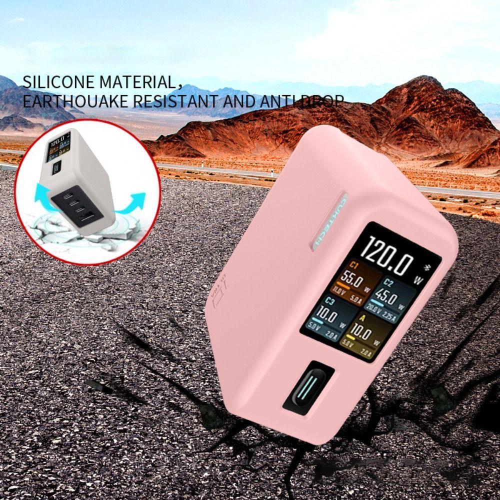 Stötsäkert Silikonskal Enfärgat Mjukt Skyddsdammsäkert Bärbart för CUKTECH 10 Ultra GaN-laddare 120W