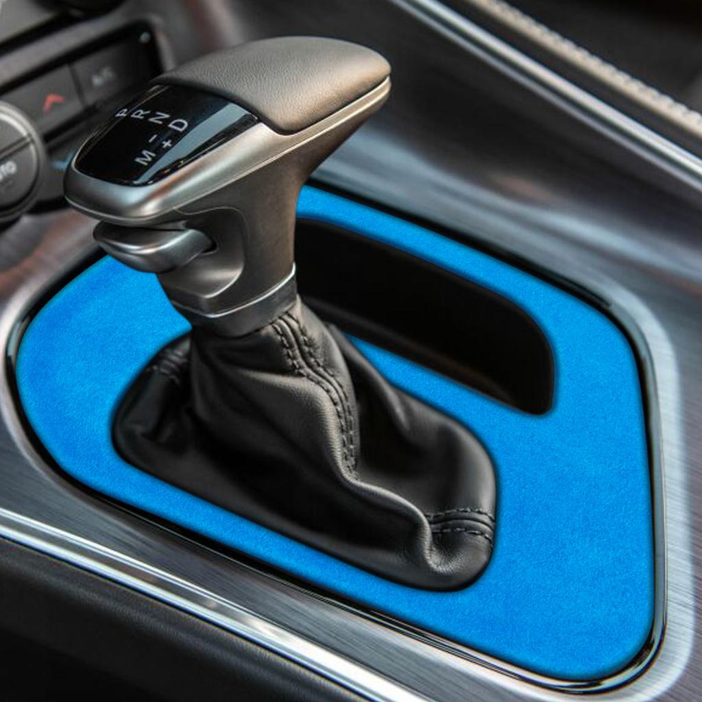 MOB2 Per Dodge Challenger 2015-2020 Pannello Decorativo Rosso in Scamoscio per Console Centrale e Leva del Cambio Accessori per Modifica Interni Auto