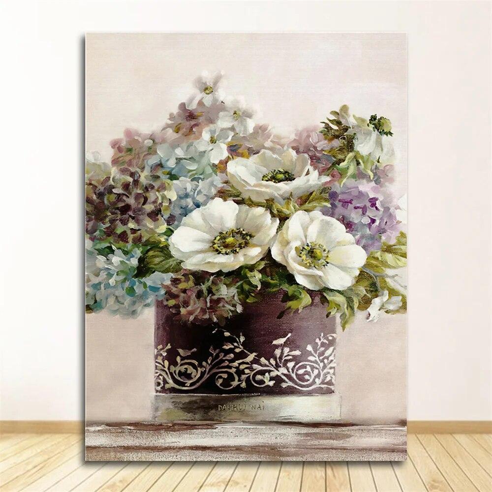 Vintage Botanical Plant Canvas Painting Retro Flower Art Abstract Wall Art Nordic Prints European Pastoral Home Room Decoration