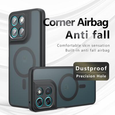 מארז ל-Motorola Moto G100 G100S G57 G67 Power טעינה אלחוטית מגנטית מסגרת TPU פלסטיק קשיח כיסוי טלפון שקוף מט