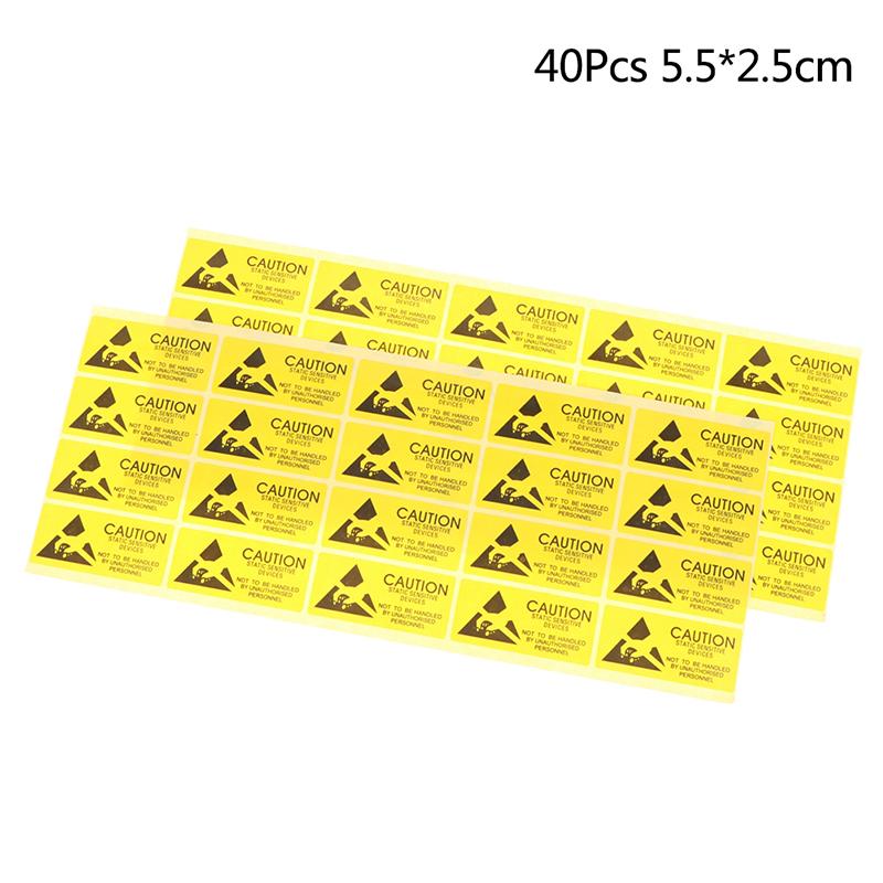 

40 шт. предупреждающие липкие наклейки, клейкие предупреждающие этикетки, чувствительные к статическому электричеству устройства 5.5*2.5cm