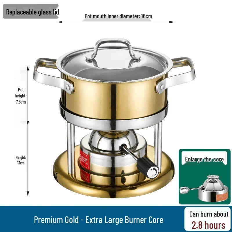 Jiakangming 304 Stainless Steel Personal Gas Hot Pot