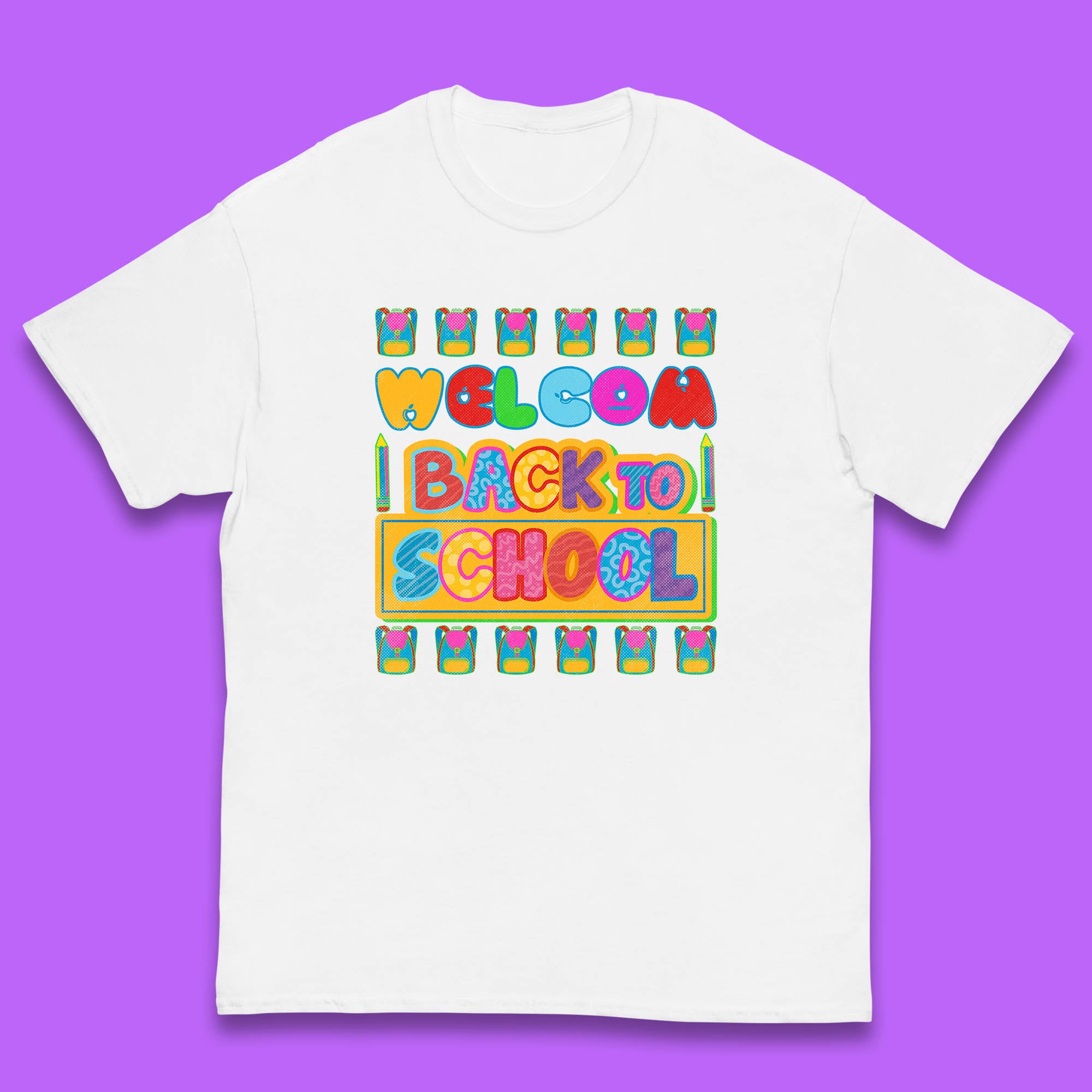 Return to School End of Vocation School Welcome Day Welcome Back To School Kids T Shirt 100