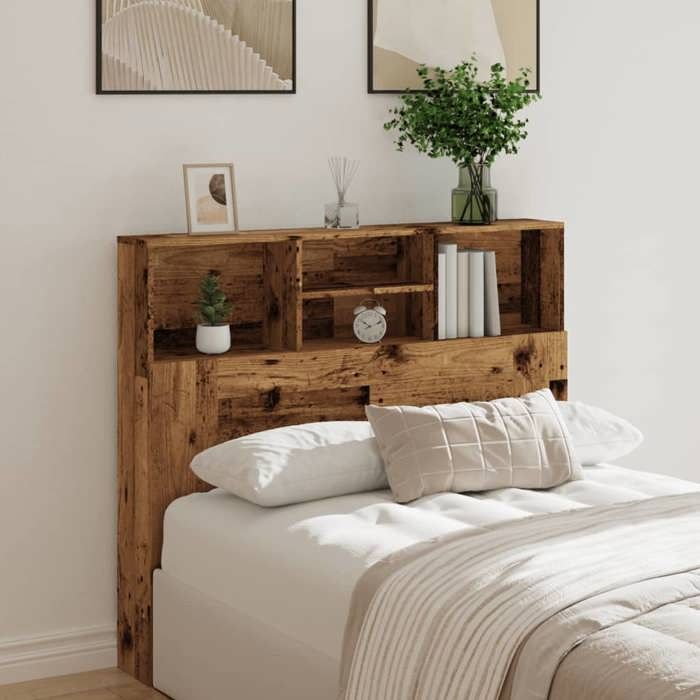 VidaXL Armoire de tête de lit vieux bois 120x19x103,5 cm 856866