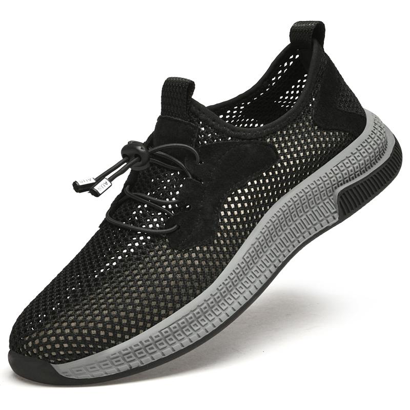 

High Quality Men s Breathable Mesh Fabric Loafers Casual Lightweight Slip-On Shoes Comfy Walking Shoes Summer Elastic Sneakers 45