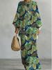 Women's Set, Tropical Green and Golden Palm Leaf Print, Elegant Summer TwoPiece Outfit, Casual Beach Style Matching Set for Vacation