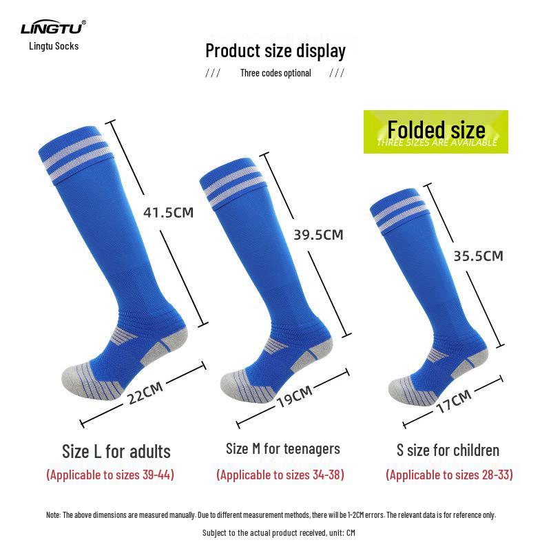 High-Top Professional Football Training Socks, Breathable Non-Slip Towel Bottom, Autumn/Winter Sports Long Socks