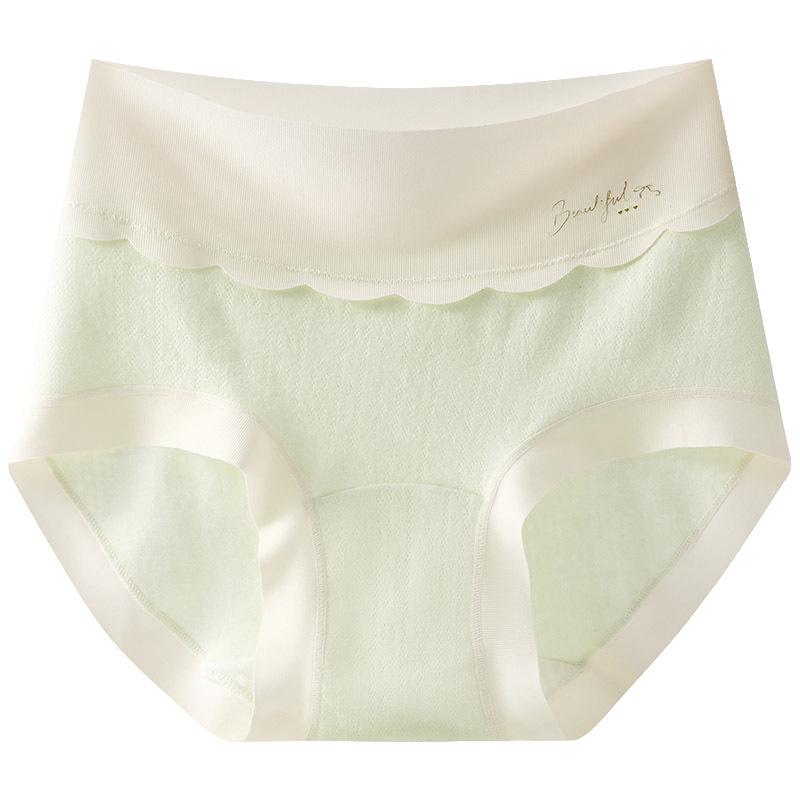Women s High-Waisted Cotton Tummy-Control Seamless Plus Size Briefs 4XL 210-250 lbs нежный зеленый