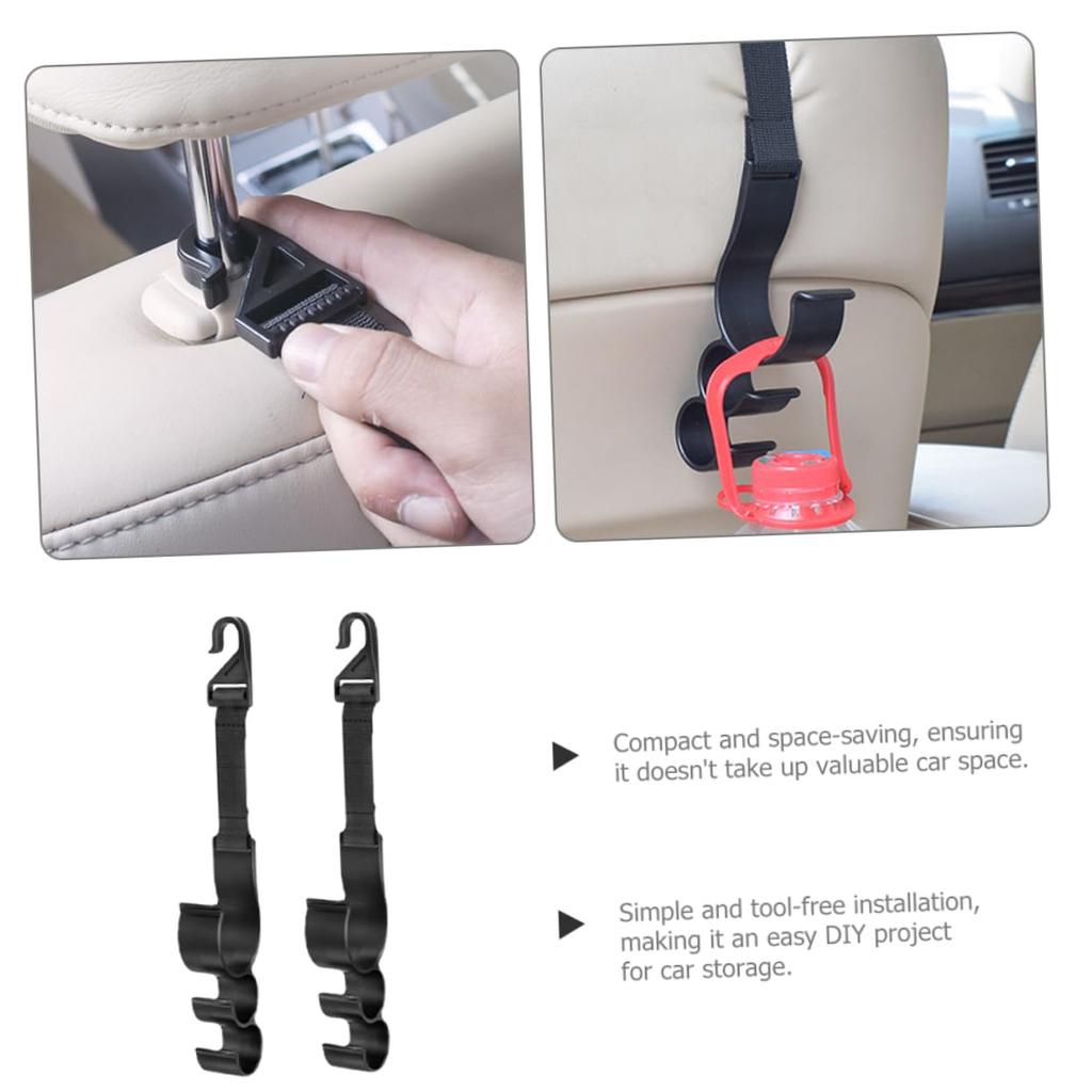 PartyKindom 2pcs Car Hooks, Seat Back Hooks, Trunk Umbrella Holder, Car Umbrella Storage Hook