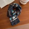 New High-end Casual Versatile Thickened Warm Scarf Winter Fair Island Style Retro Jacquard Knitted Scarf Women