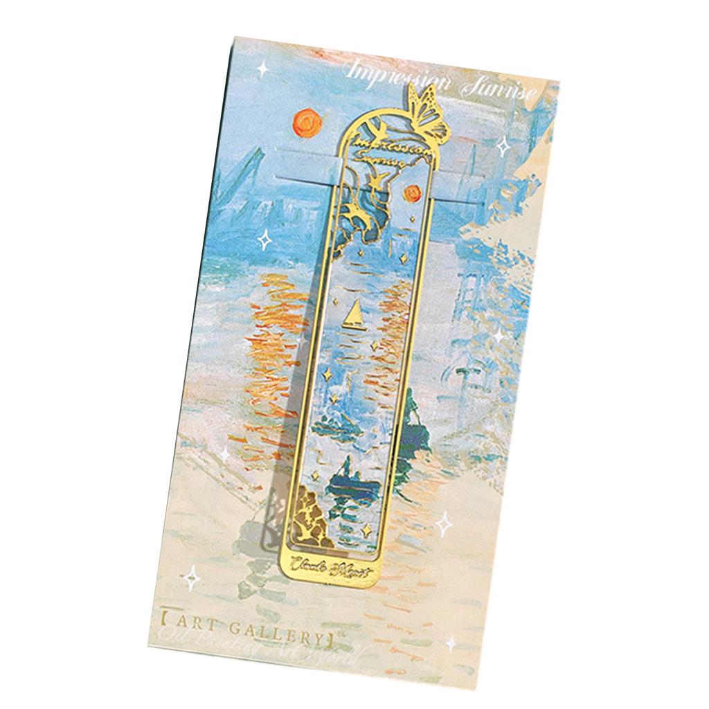 Vintage Art Bookmarks Oil Painting Themed Bookmarks Hollow Out Metal Bookmarks Book Page Divider for Book Lover Teacher