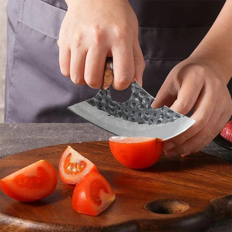 Multifunctional Knife Meat Cleaver Bone Cleaver Forging Knife Stainless Steel Kitchen Knife Cooking BBQ Carving Knife