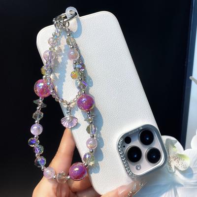 Compatible Apple Phone Case Lanyard Shell Pendant Phone Chain Crystal Handmade Beaded Chain Rope Phone Special Lanyard