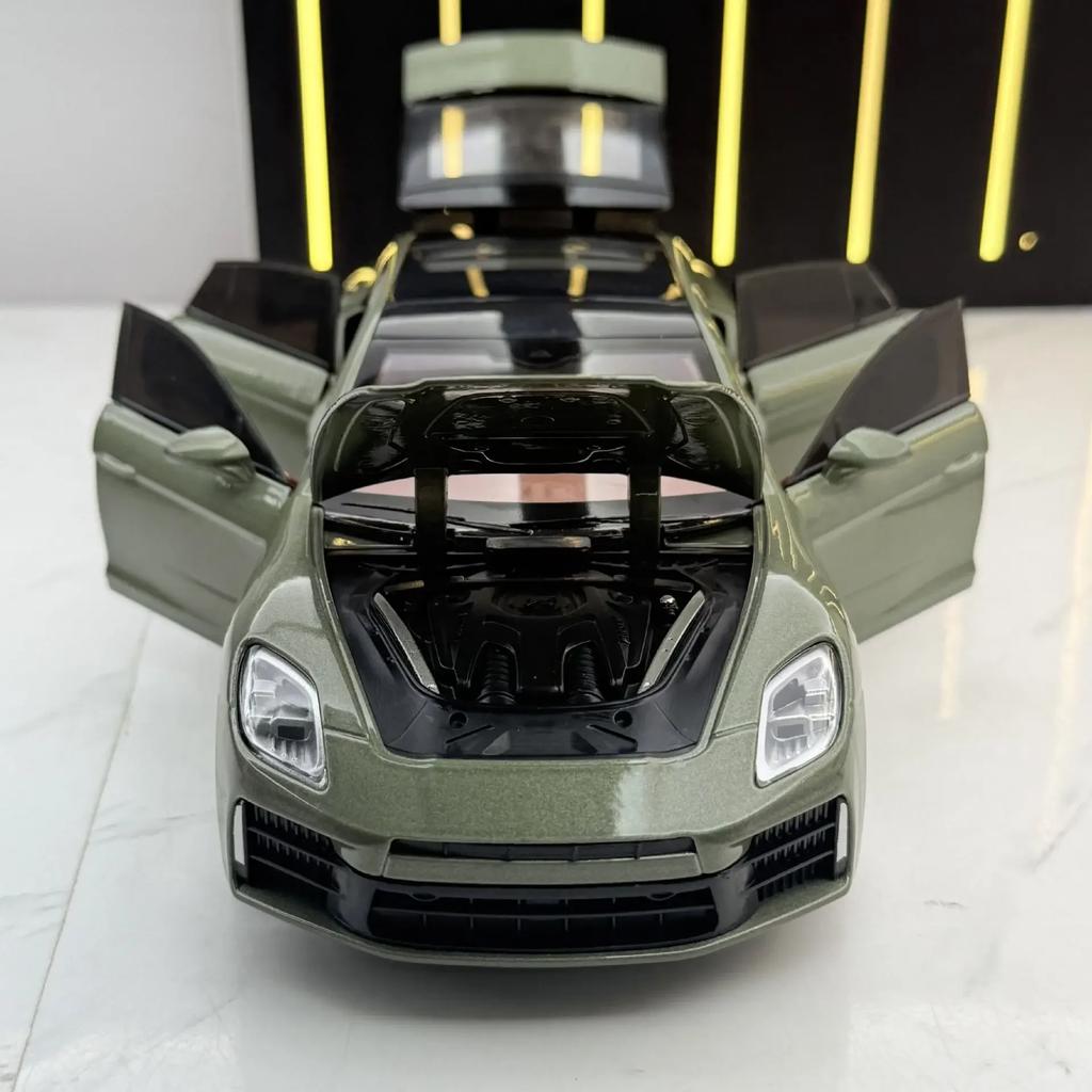 1:24 Panamera Simulation Alloy Luxury Sedan Car Model Sound And Light Pull Back Toy Car Toy Boy Collection Decoration Gift