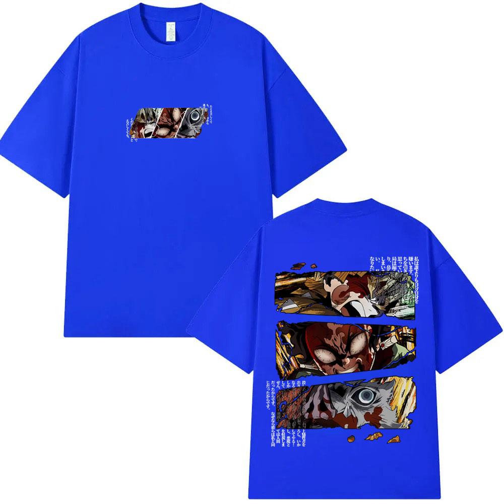 Anime Demon Slayer Agatsuma Zenitsu Kamado Tanjirou Hashibira Inosuke Graphic Tshirt Men Women Casual Vintage Oversized T Shirt