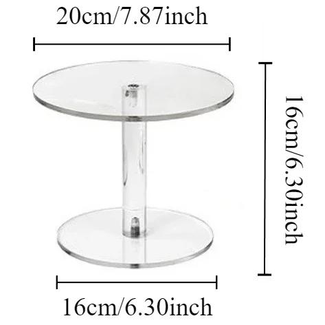 Transparent Round Acrylic Cake Stand Cupcake French Dessert Stand Dessert Display Plate Dining Table Wedding Birthday Party