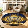 Round Rug Custom NamePortsmouth FC Pattern Non Slip Carpet Home Floor Decor