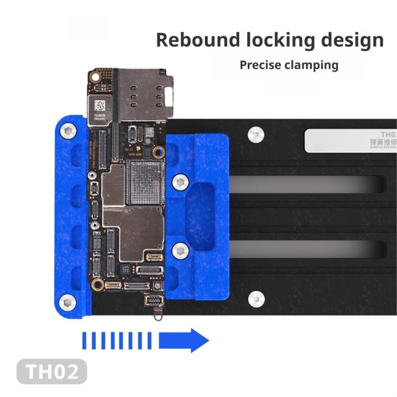 Spring Repair Holding Fixture TH02 with Sliding Clamp Block, Flat Base Screw-Fastened Contact Point for Manual Repair Maintenance Tasks