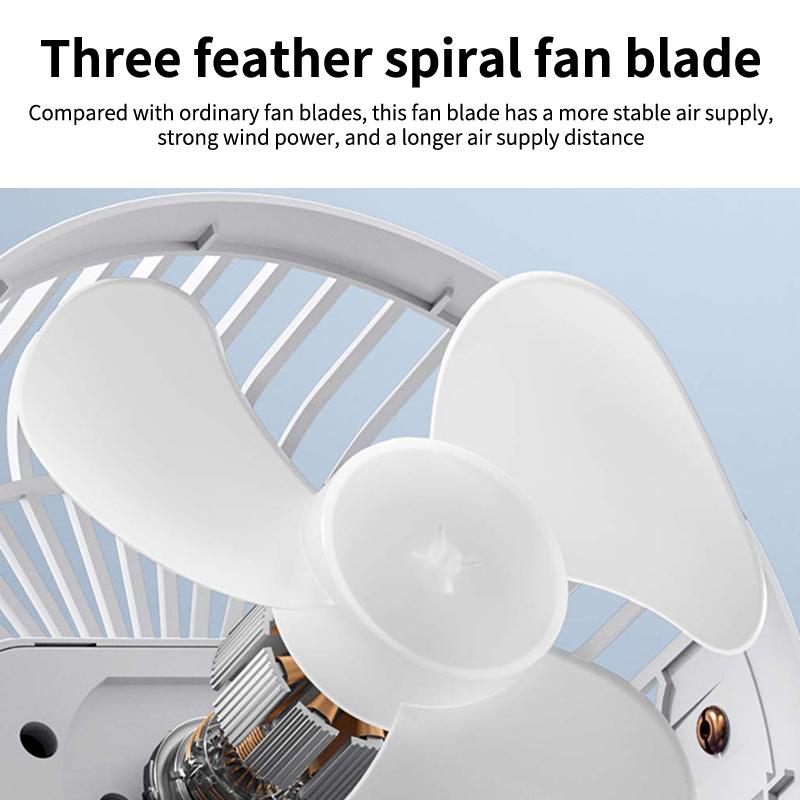 Clip-on Camping Fan 3 Speed Rechargeable Battery Operated Air Circulator Desktop Portable for Tent Office Dorm and Home