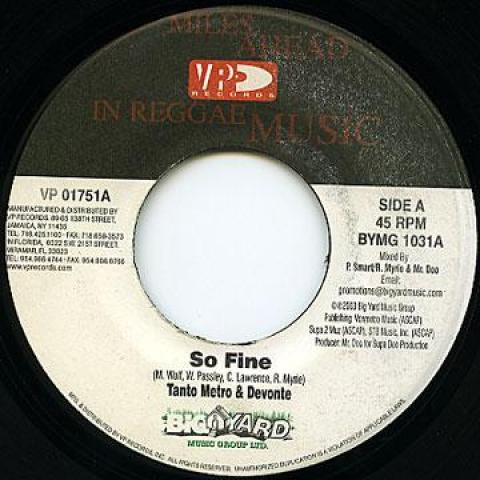 

7inch Record TANTO METRO, DEVONTE - So Fine BYMG1031 VP 2003 US Reggae, Ska & Dub Used