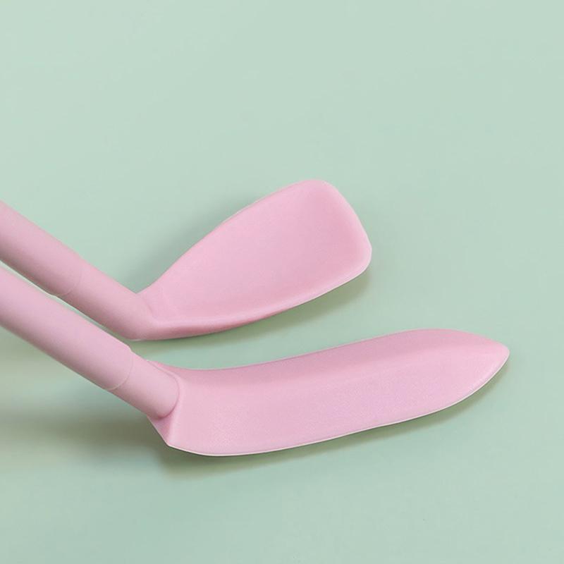 Silikon Mini Spatula Kavanoz Kazıyıcı Kepçe Ucu Uzun Çift Başlı Kozmetik Kaşığı