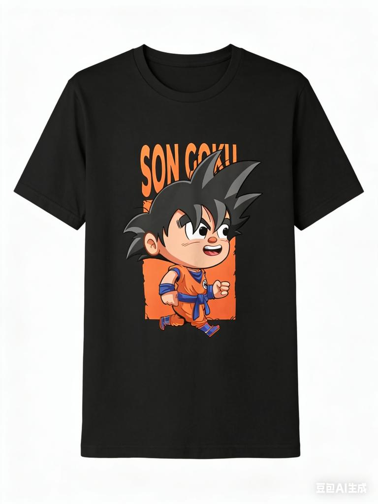 2026 Summer New Purecotton Dragon Ball Anime Pattern Loose Leisure Short Sleeve Tshirt Round Fashion Casua Comfortable Shirt