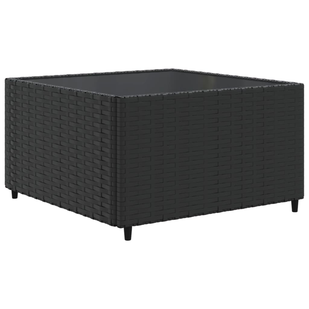 10 Piece Garden Lounge Set with Cushions Black Poly Rattan