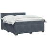 Box Spring Bed with Mattress Dark Gray 140 x 190 cm Velvet