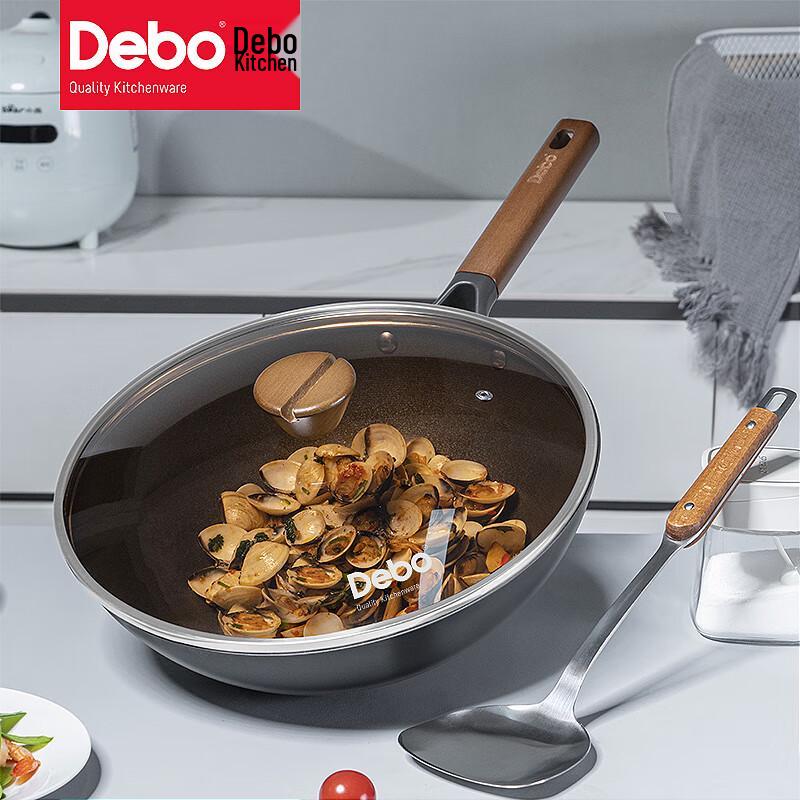 Debo Normandy 32cm Titanium Iron Wok with Spatula