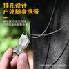 Titanium Survival Whistle Pendant With Hammered Texture Portable Outdoor Emergency Signal Tool Hiking Camping Coaches