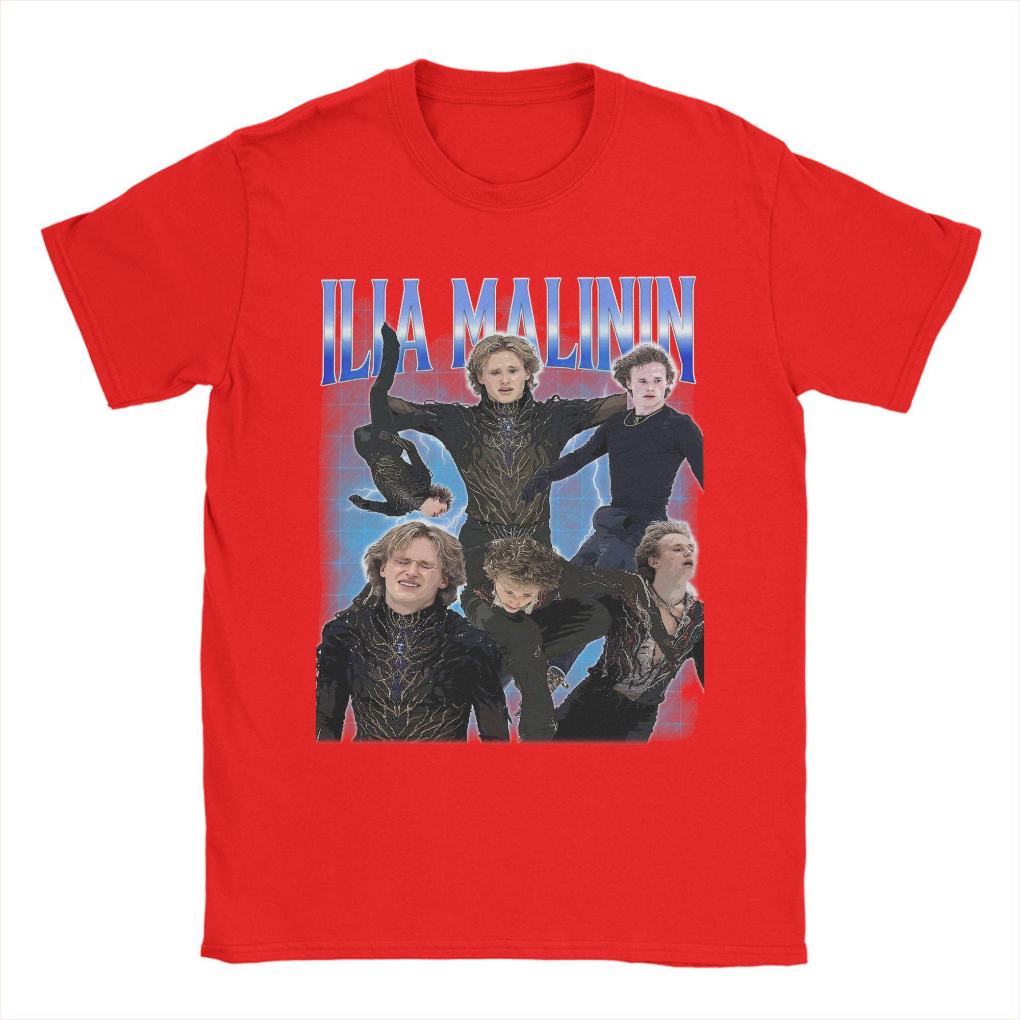 

Ilia Malinin Quad Jump Unisexs T Shirt Figure Skating Vintage Tees Short Sleeve O Neck TShirts 100 Cotton Printing Clothes S