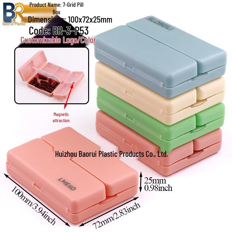 7-Day Round Petal Pill Box: Compact 7-Grid Medicine Organizer for Travel