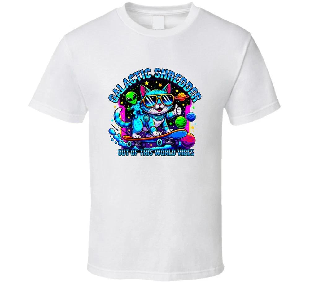 Galactic Shredder Out Of This World Vibes Cool Cat Space Skater Funny Skateboard 3XL