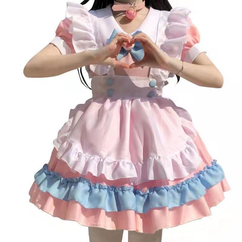 Dienstmädchen zweidimensional, süßes Kleid Mädchen Anime Dienstmädchen Lolita Kleid Bühnenkleidung