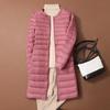 Women's Down Jacket Mid Long Autumn Round Neck Jacket