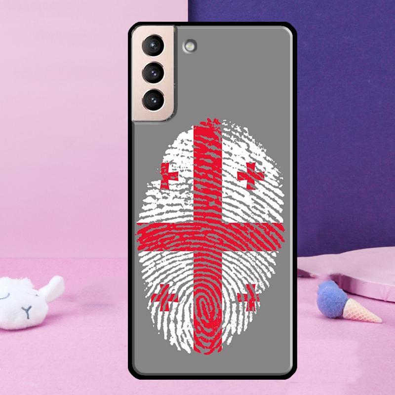 Georgia Flag Phone Case For Samsung Galaxy S25 S24 Ultra S9 S10 S20 S21 S22 Plus S23 FE S24 FE Cover