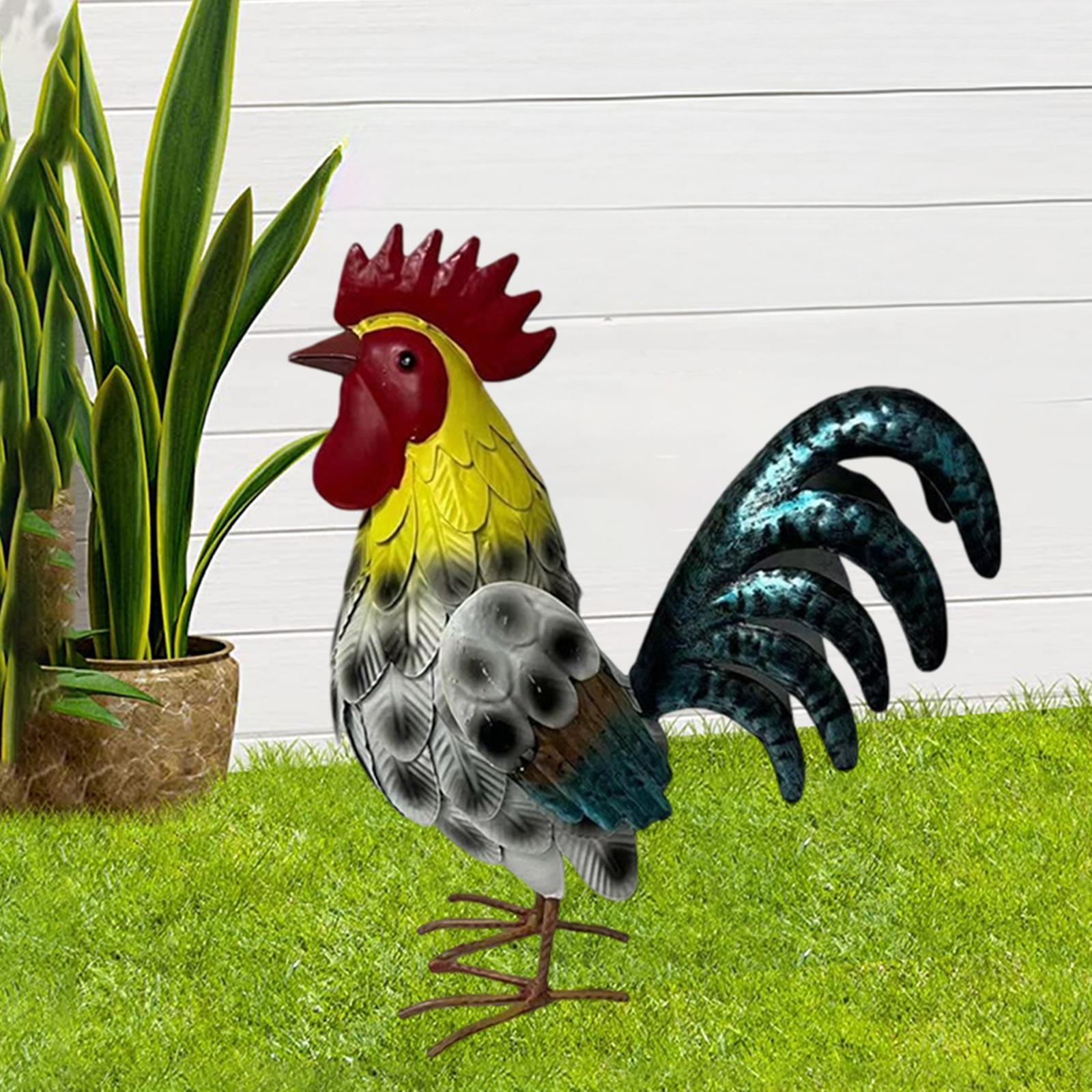 

Садовая статуя Фигурка животного Декор Реалистичный Металлический Акцент для газона Садовая скульптура Украшение для White Blue Yellow