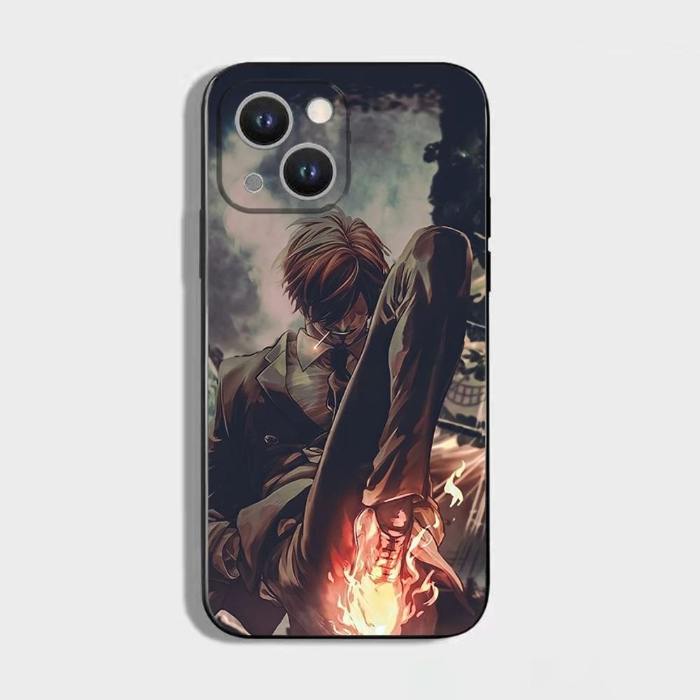 

One-P-Piece Vinsmoke S-Sanji Phone Case For iPhone 16,15,14,13,12,11 Plus,Pro Max,XS,X,XR,SE,Mini,8,7,Soft Silicone Black Cover iPhone11PRO