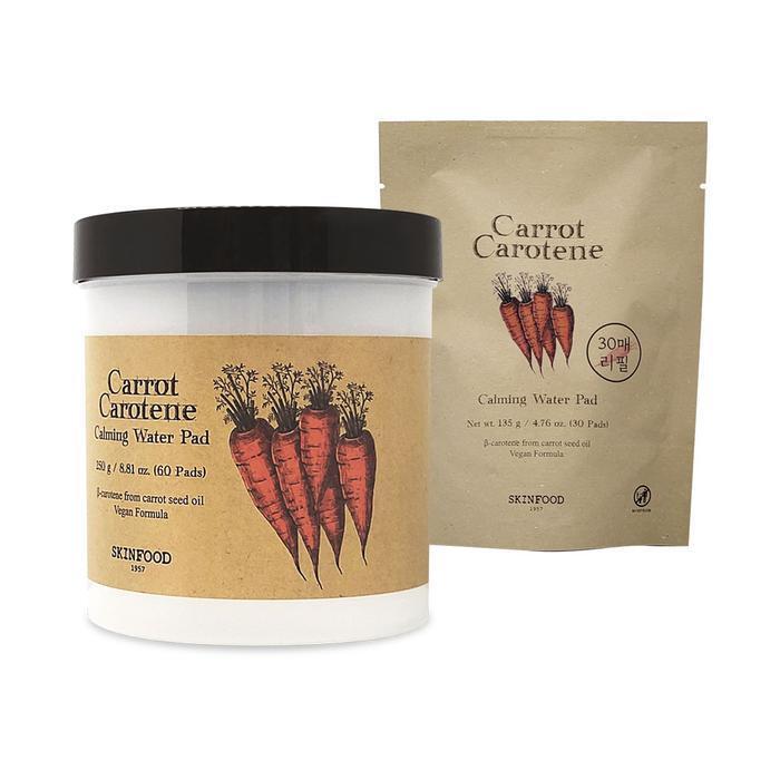 

Skinfood Carrot Carotene Calming Water Pads 60 Sheets + 30 Sheets (Refill) Carrot Pad 1 Set Ss (35832504) 1 set