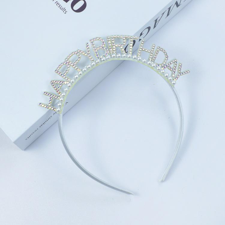 Queen Pearl Birthday Crystal Headpiece & Cake Decoration Hair Clip