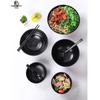 Jijun Commercial Black Melamine Noodle Bowls (10-Pack)