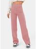 2024 Women's High-Waist Casual Straight Pants with Elastic Belt & Multiple Pockets