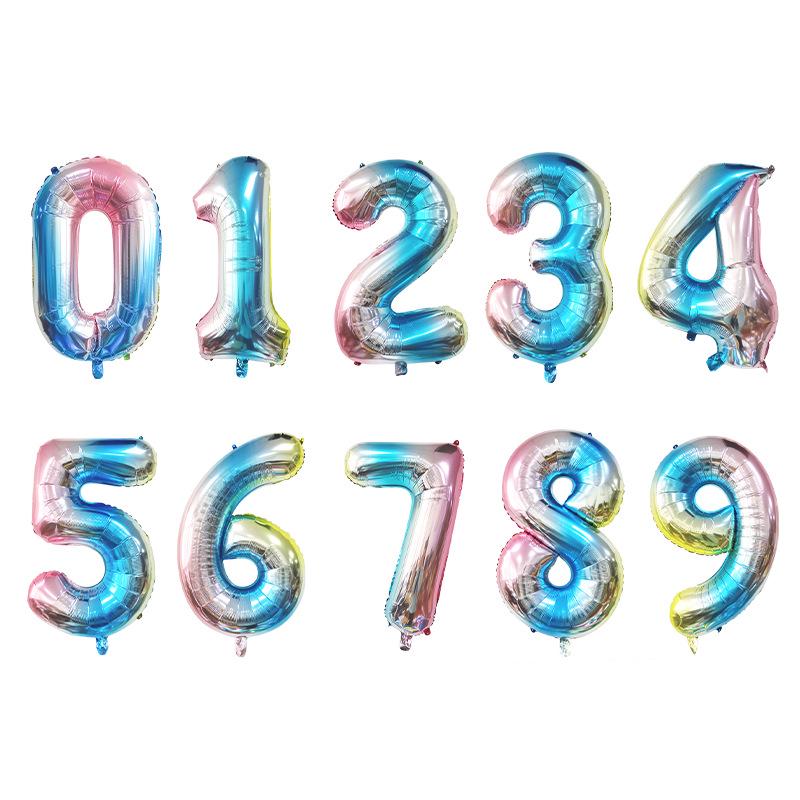 32" Gradient Color Aluminum Balloon for Birthday Party Decoration