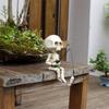 Funny Small Skeleton Fishing Sitter Resin Statues Ornaments for Home Garden Decor
