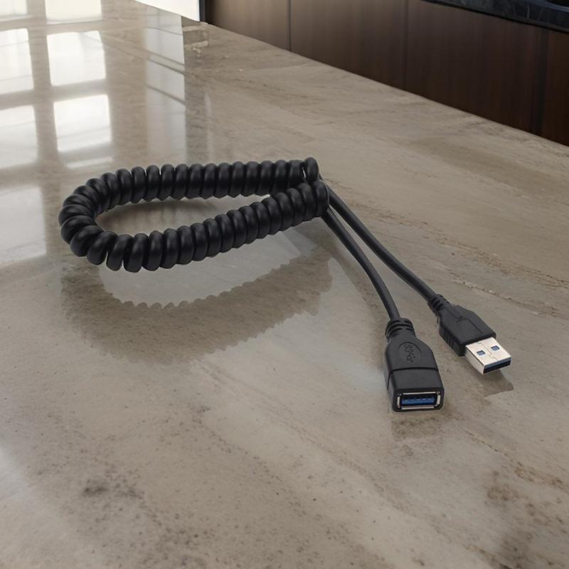 Spring USB 3.0 Extension Cord Male to Female Connection Cable for PC Hard Drive and Printer