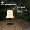 Outdoor Table Lamp/Portable LED Cordless Lamp/Rechargeable Battery lamp/ 2- Level Brightness/2 Lighting Modes/IP44 Waterproof/Metal Light Post and